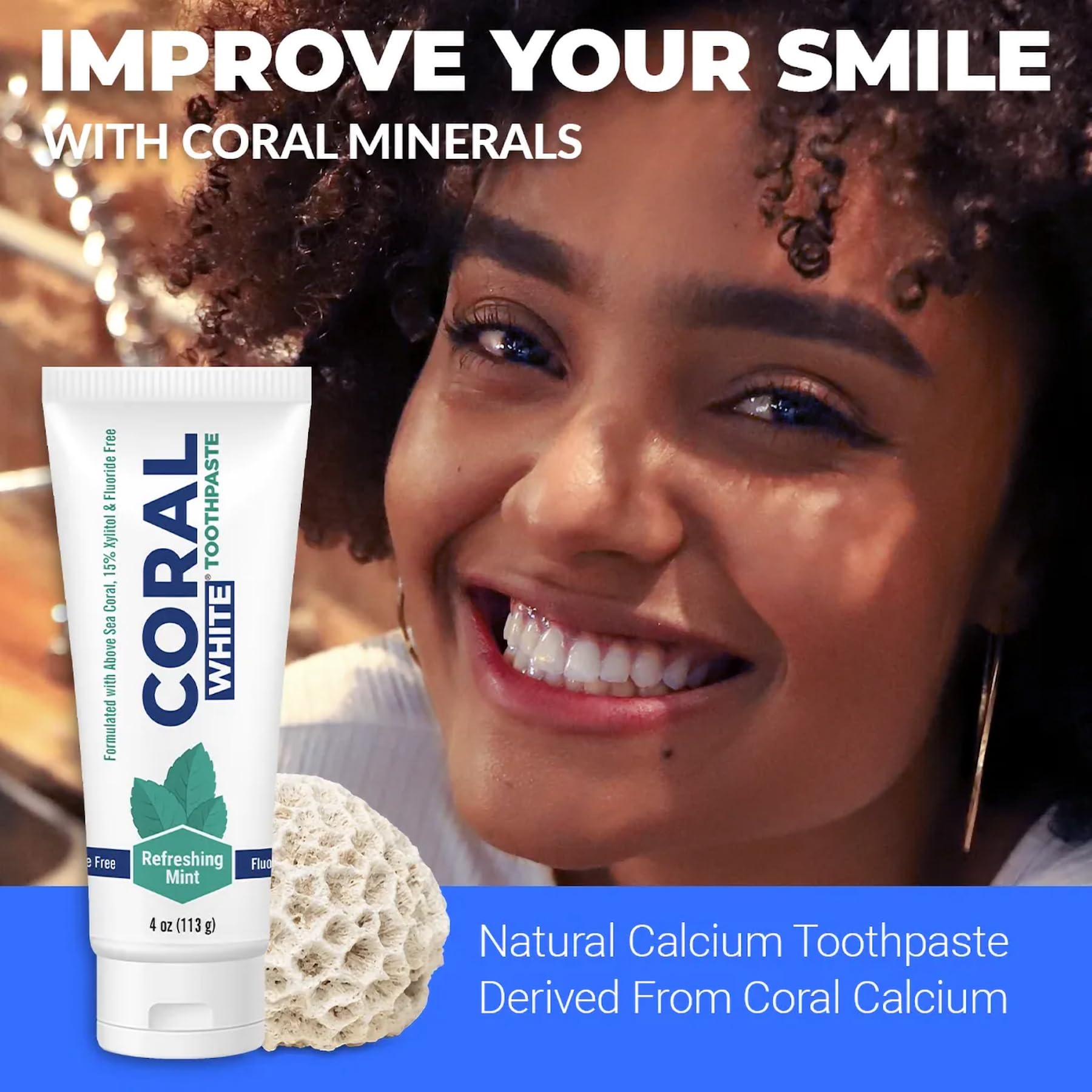 Minty toothpaste texture with spearmint leaves