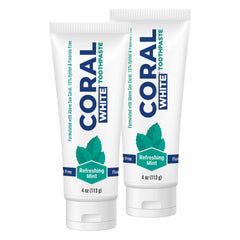 Front view of Coral White Mint Toothpaste two-pack