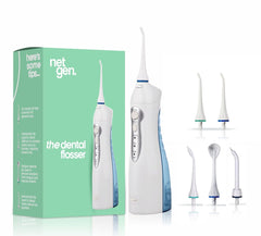 Cordless water flosser with rotating nozzle