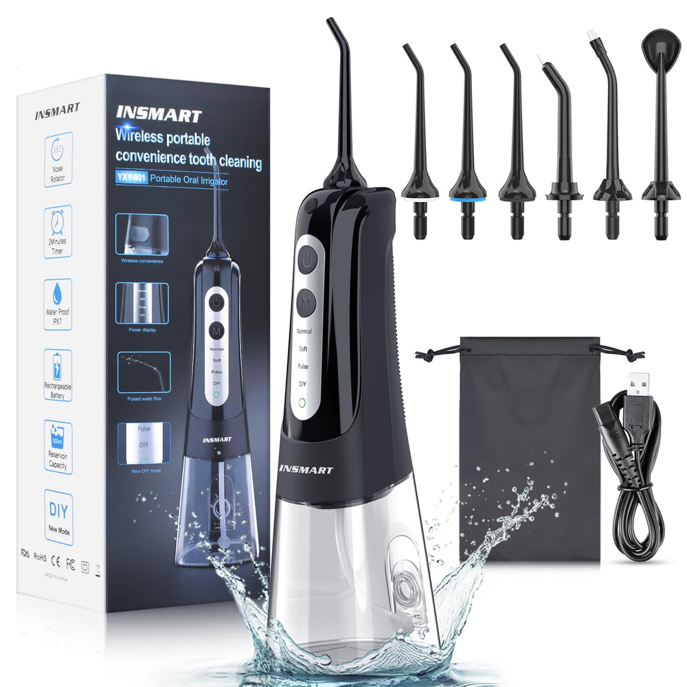 Cordless water flosser with 300 ml detachable tank