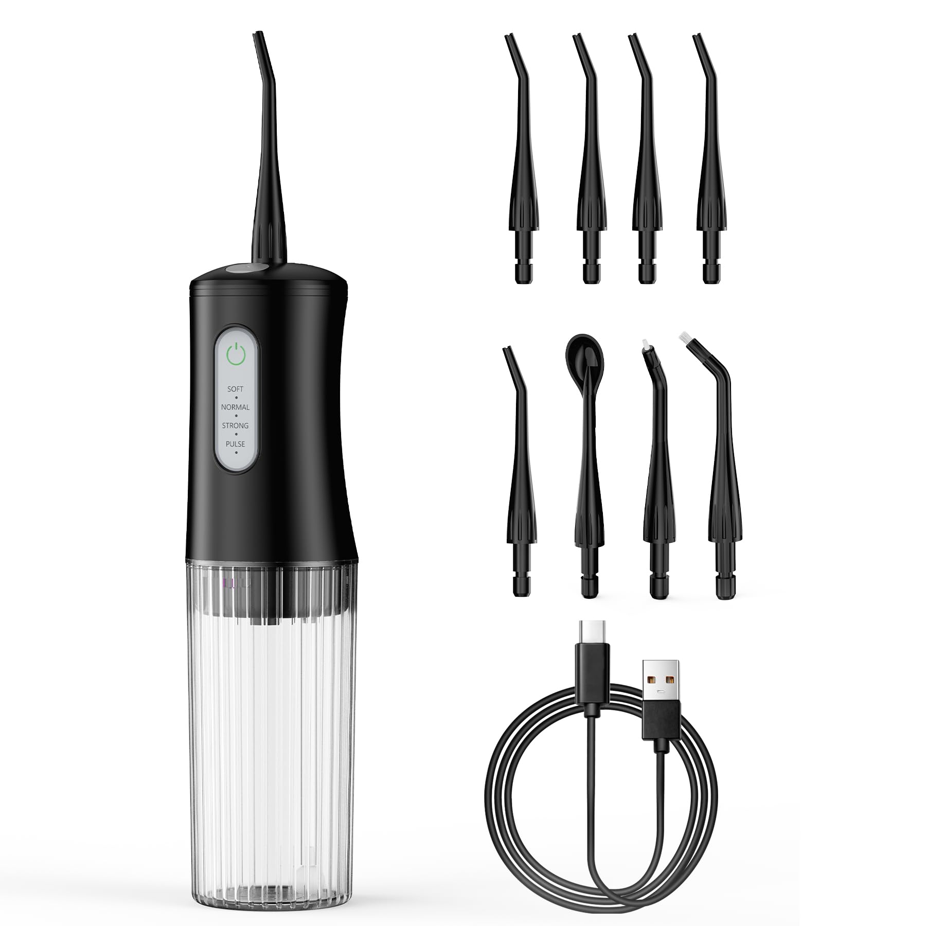 Cordless Water Flosser Black with 200ml detachable tank