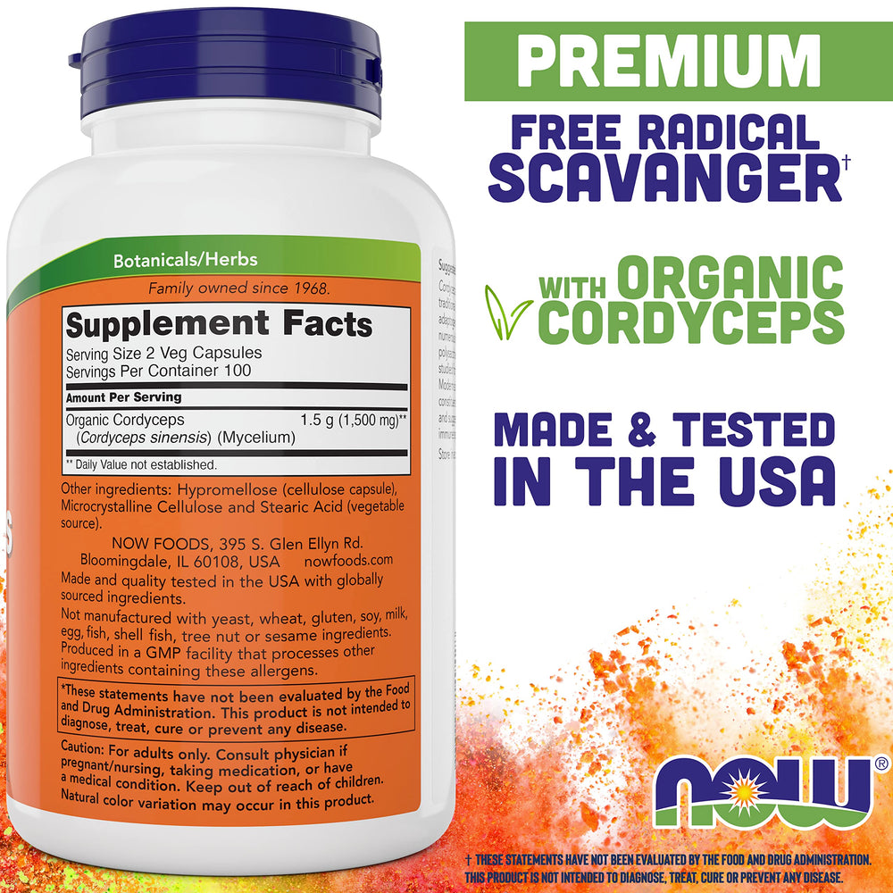 Close-up of Cordyceps 750mg vegetarian capsules