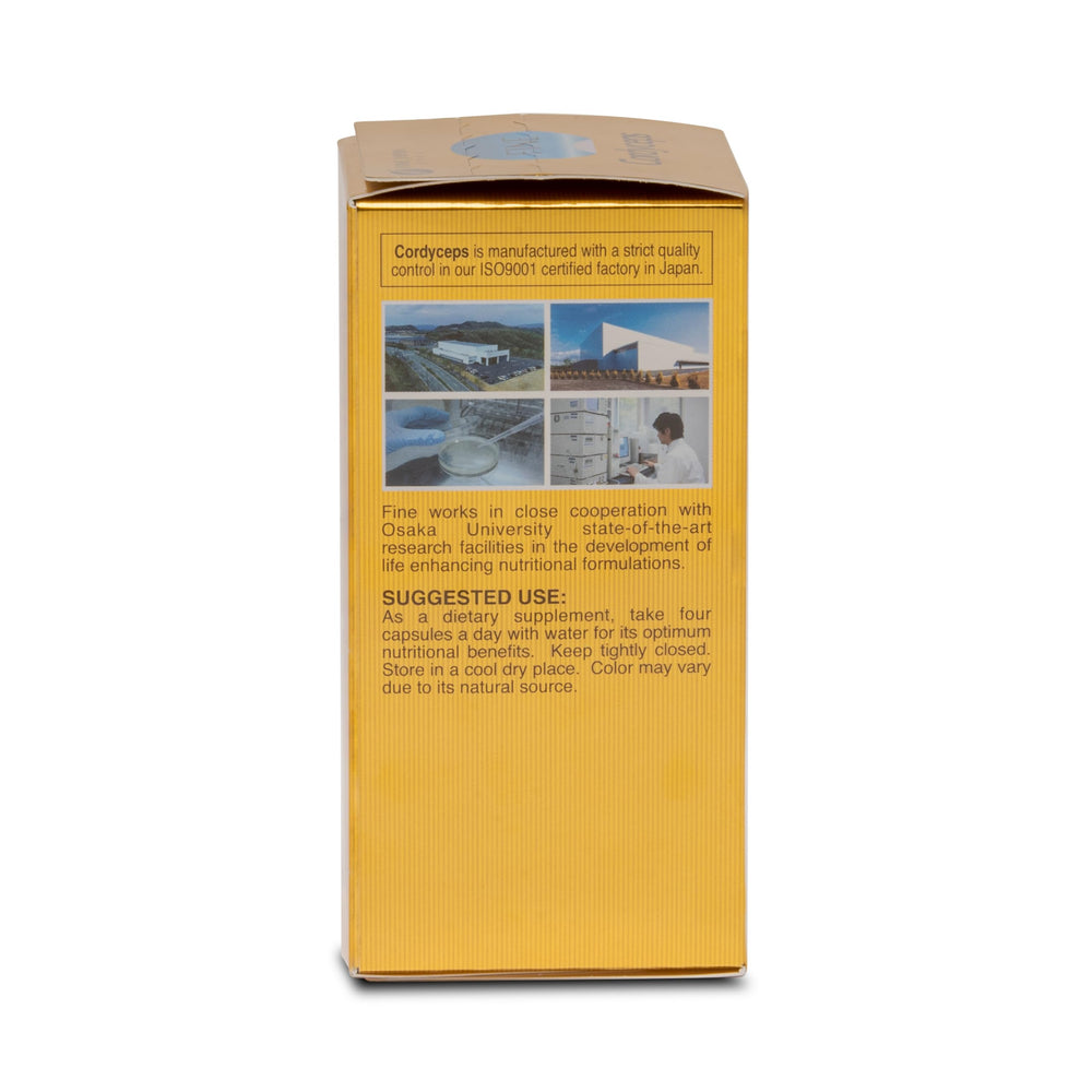 Premium packaging and authenticity seal for Cordyceps capsules