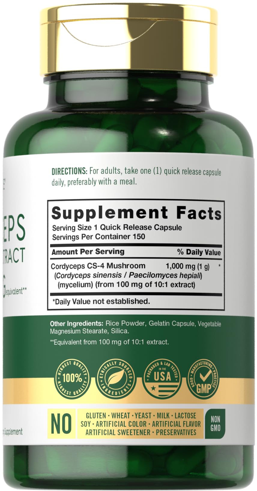 CS-4 cordyceps extract label on bottle