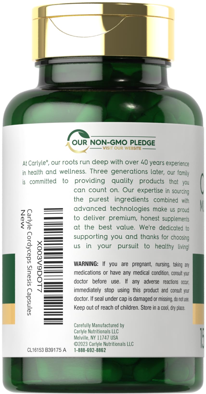 Cordyceps mushroom capsules close-up