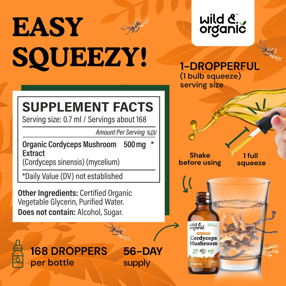 Each serving provides 500 mg cordyceps mushroom extract