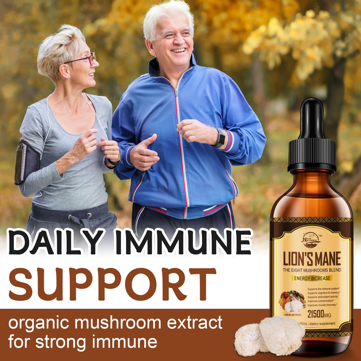 Cordyceps, Reishi, Chaga and Maitake mushrooms in blend