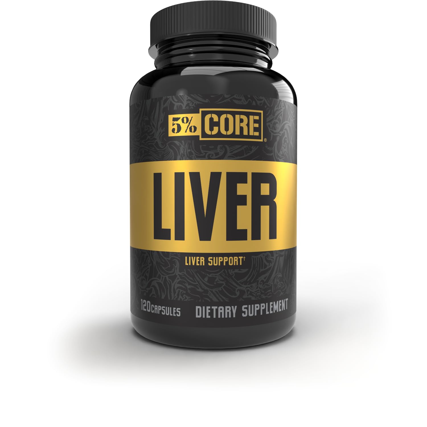 5% Core Liver Support bottle featuring NAC 1000mg and Milk Thistle 750mg