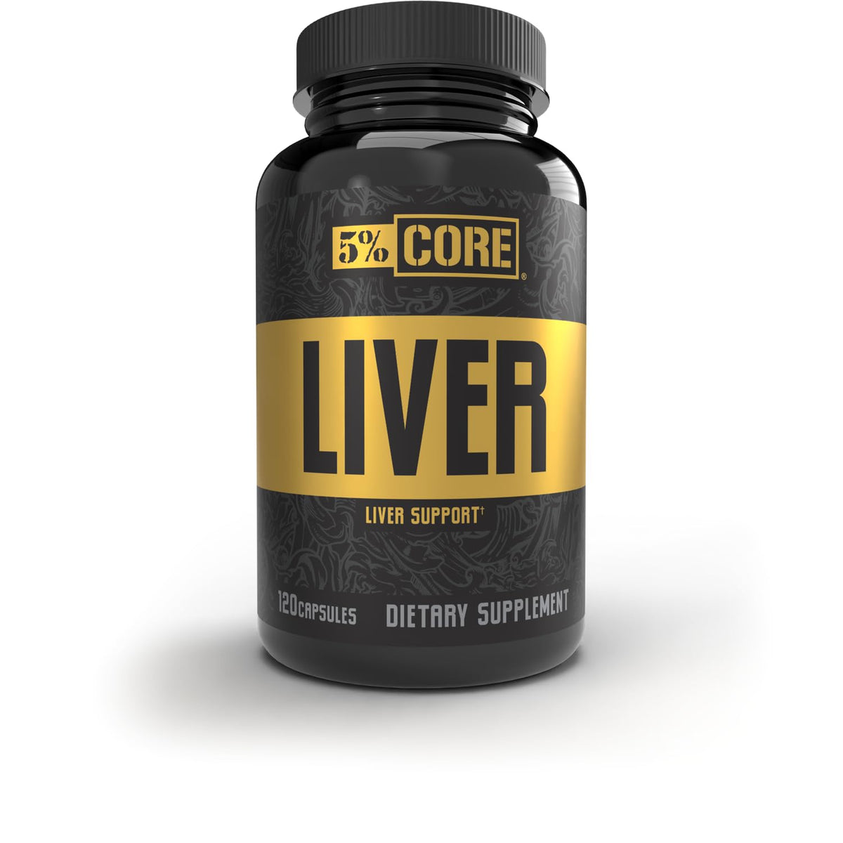 5% Core Liver Support bottle featuring NAC 1000mg and Milk Thistle 750mg