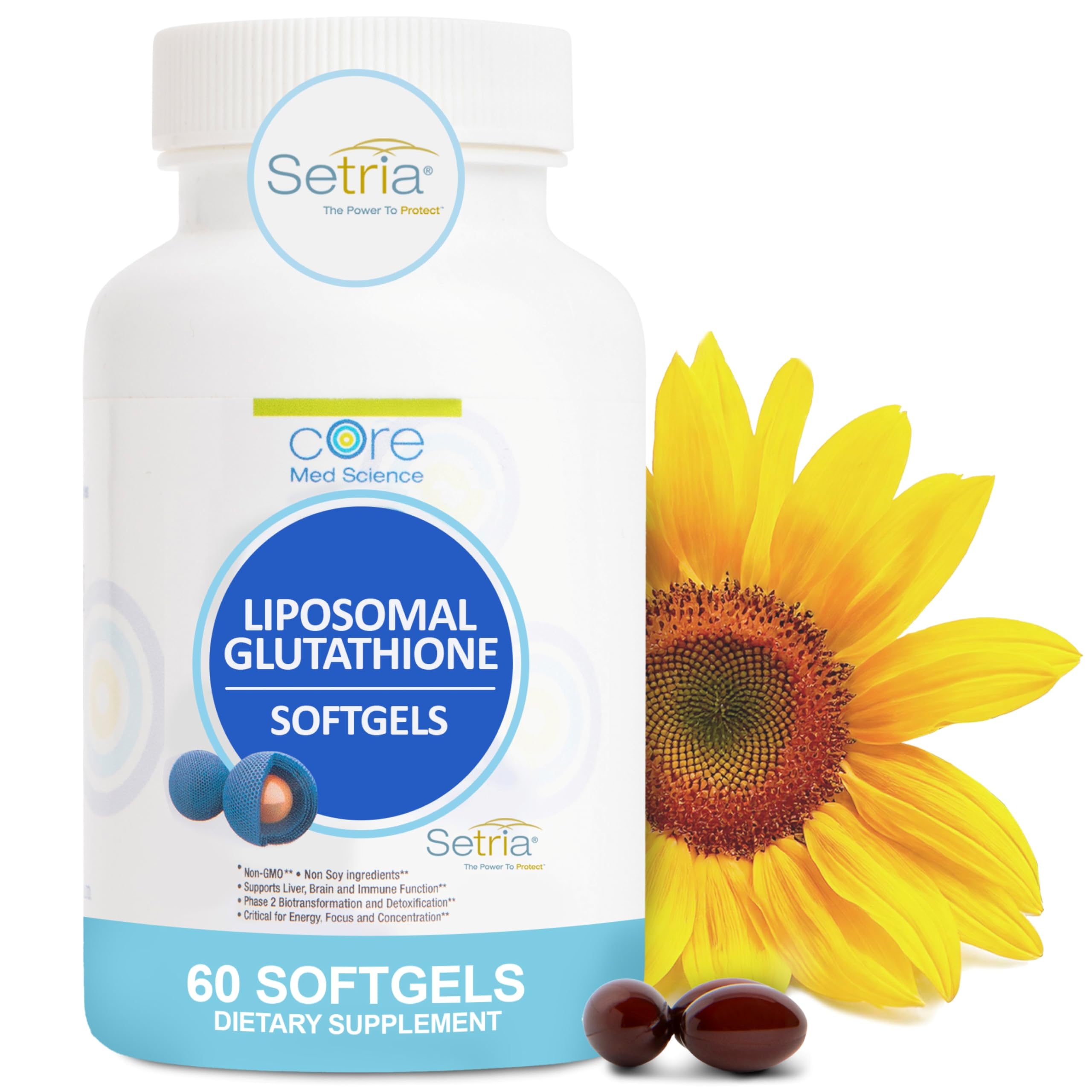Core Med Science Liposomal Glutathione 500mg bottle - front view