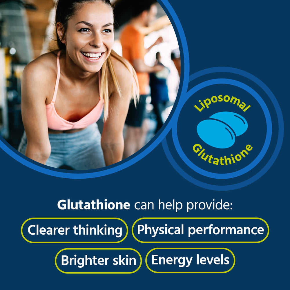 60 softgels bottle showing Glutathione liposomal formula