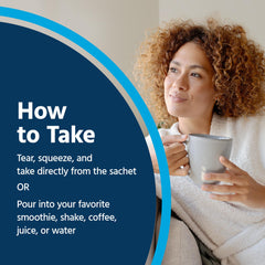 Glutathione sachets prepared to be added to a beverage