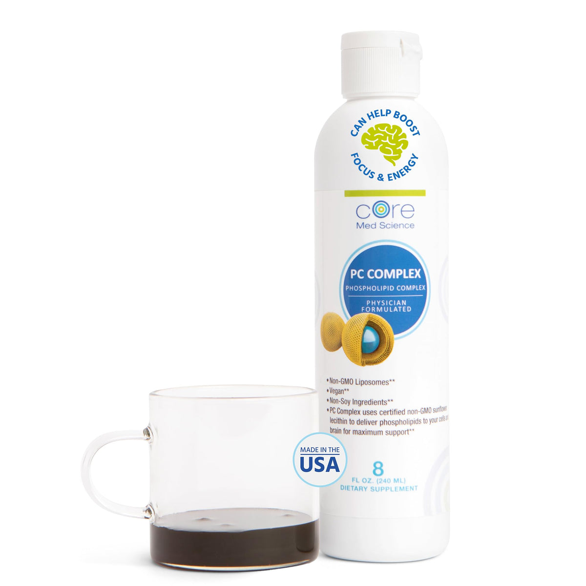 Core Med Science phosphatidylcholine liposomal supplement bottle (8 oz)