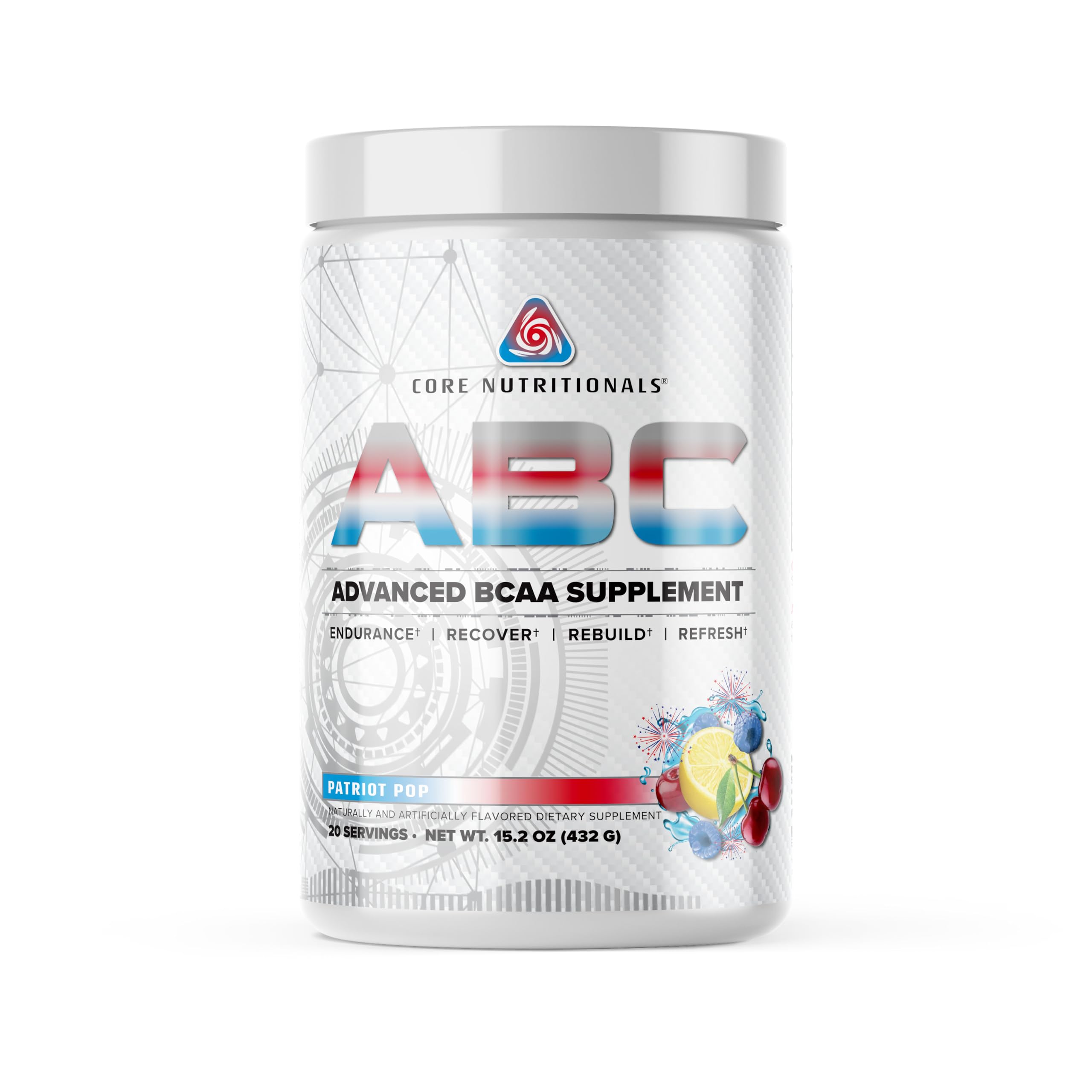 Core ABC Advanced BCAA Patriot Pop bottle – front view
