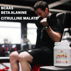 Close-up of Core ABC BCAA label highlighting ratio