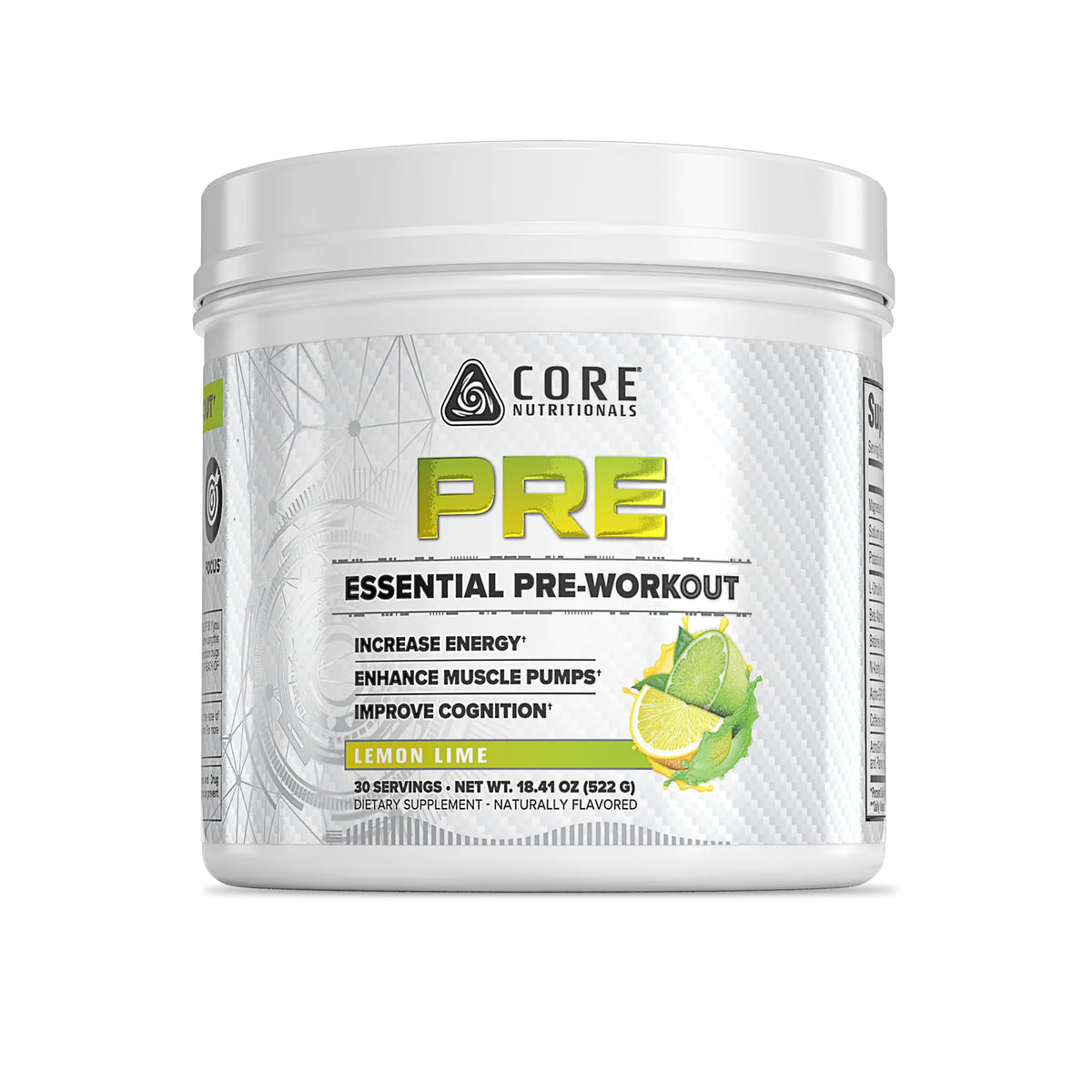 Core PRE Essential Pre-Workout Lemon Lime served scoop