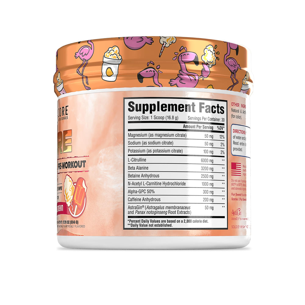 Front of Core Nutritionals Essential Pre Workout Orange Cream packaging