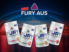 Core Nutritionals Fury Platinum mixed drink in glass shows sustained energy.
