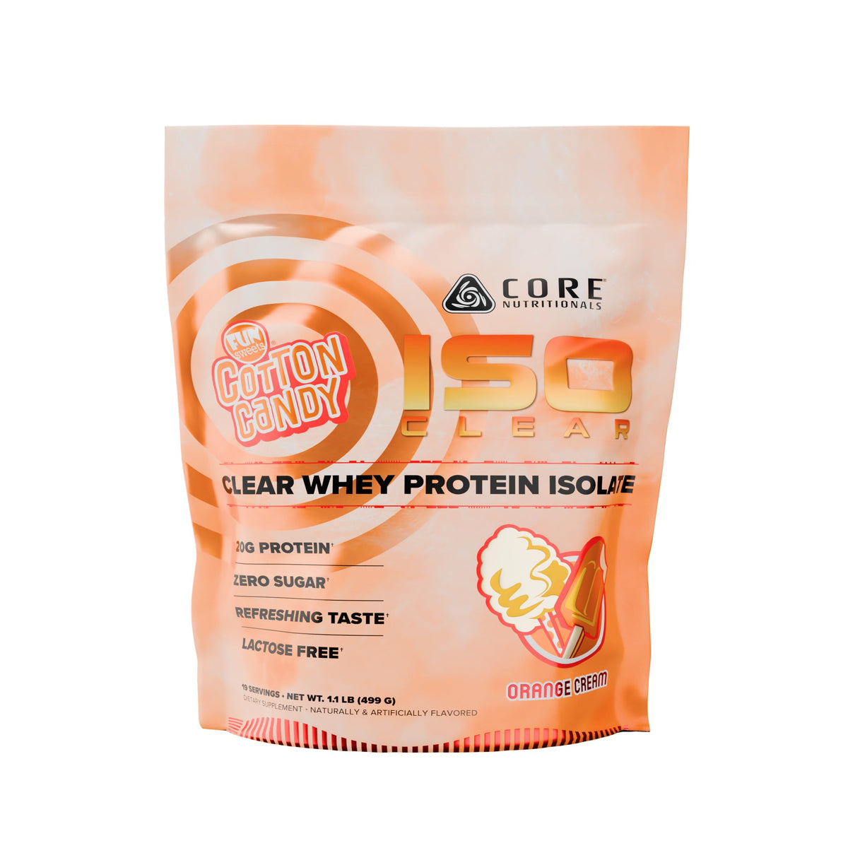 Core Nutritionals Iso Clear Whey Protein Isolate Orange Cream, 1.1 lb - image 1