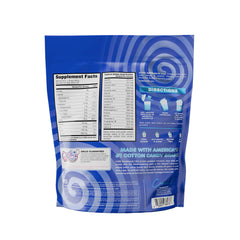 Prepared clear whey shake showing transparent liquid with Blue Raspberry flavor