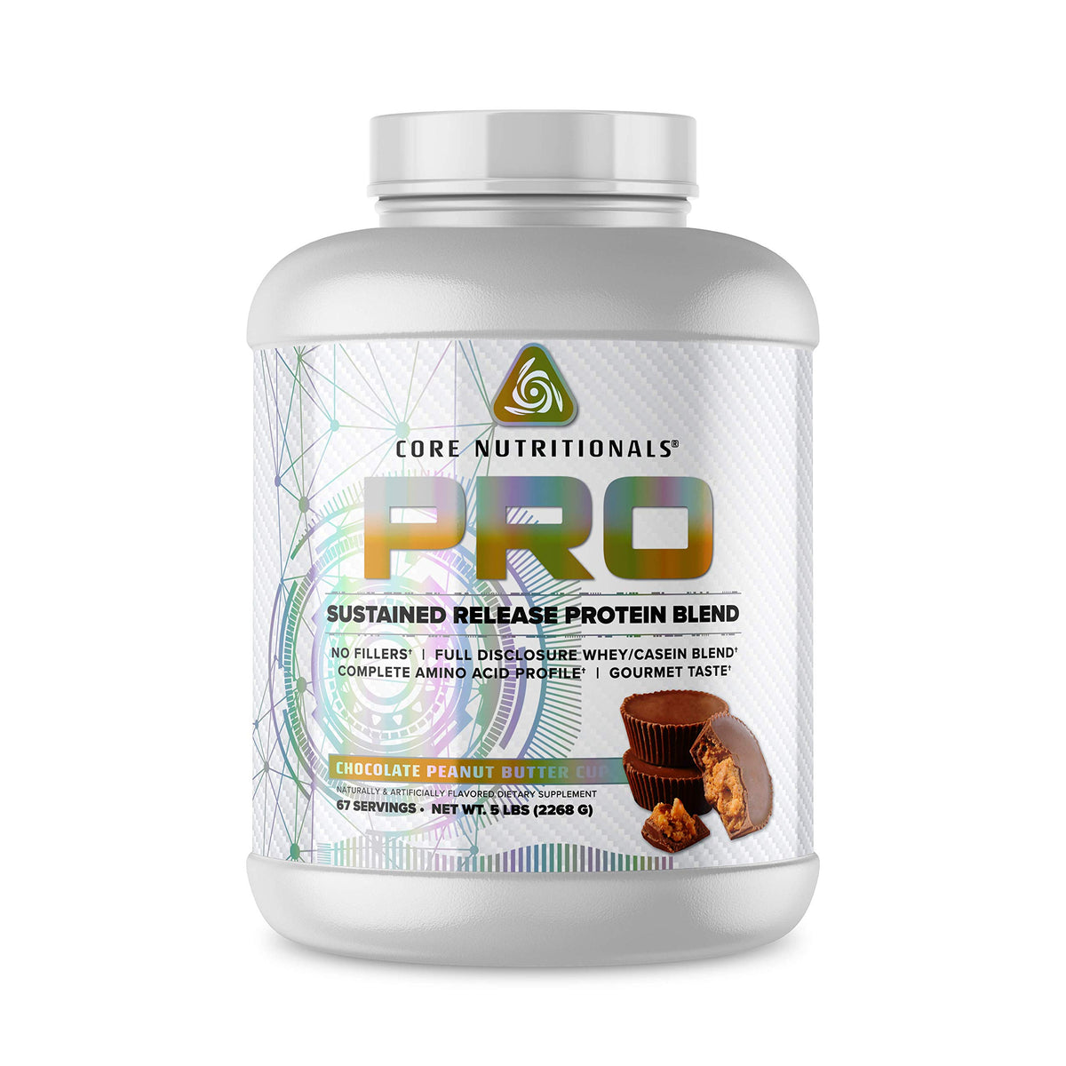 Core Nutritionals Pro Sustained Release whey bottle shows steady recovery potential after workouts.