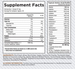 Back nutrition panel for Core VEGAN Chocolate Brownie Batter protein