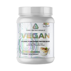 Front view of Core VEGAN Plant-Based Protein Vanilla Cream 2 lb container