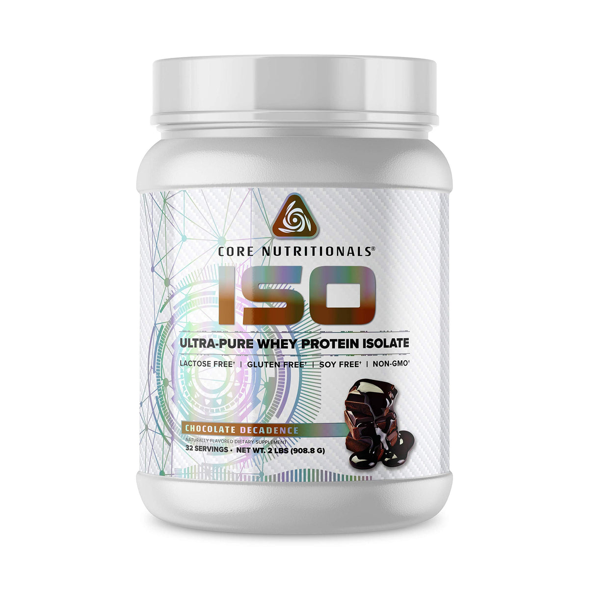 Core ISO Whey Protein Isolate Chocolate Decadence 2 lb - lactose-free, gluten-free, soy-free