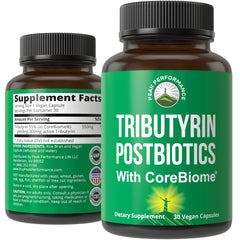 CoreBiome Tributyrin postbiotic capsule bottle