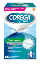 Front view of Corega Denture Cleaning Tablets 66-pack