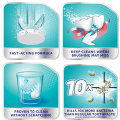 Dentures clean and white after Corega cleansing