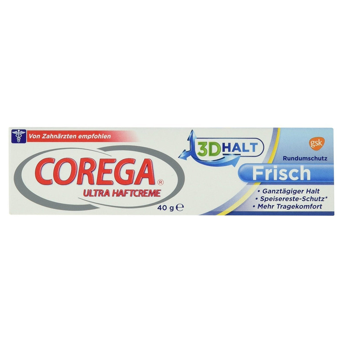 Corega Ultra Adhesive Cream Fresh 40g packaging