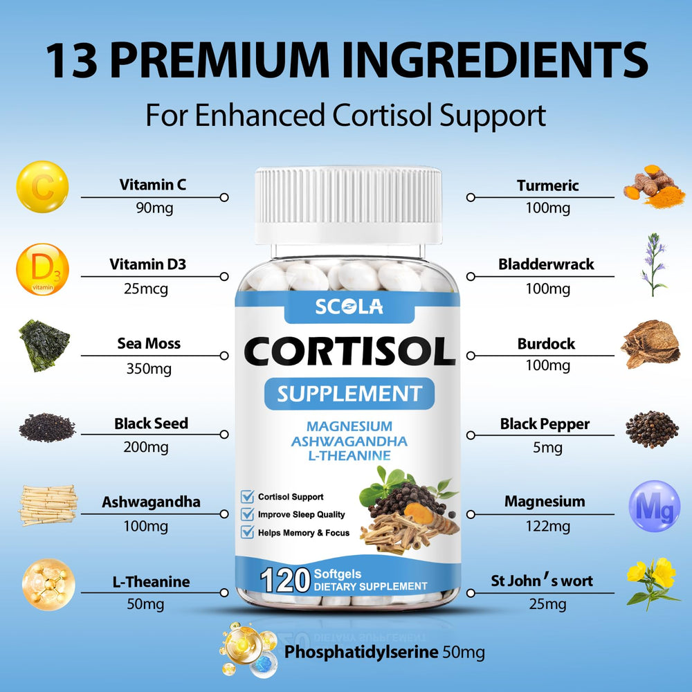 Calm and relaxed mood concept associated with cortisol support