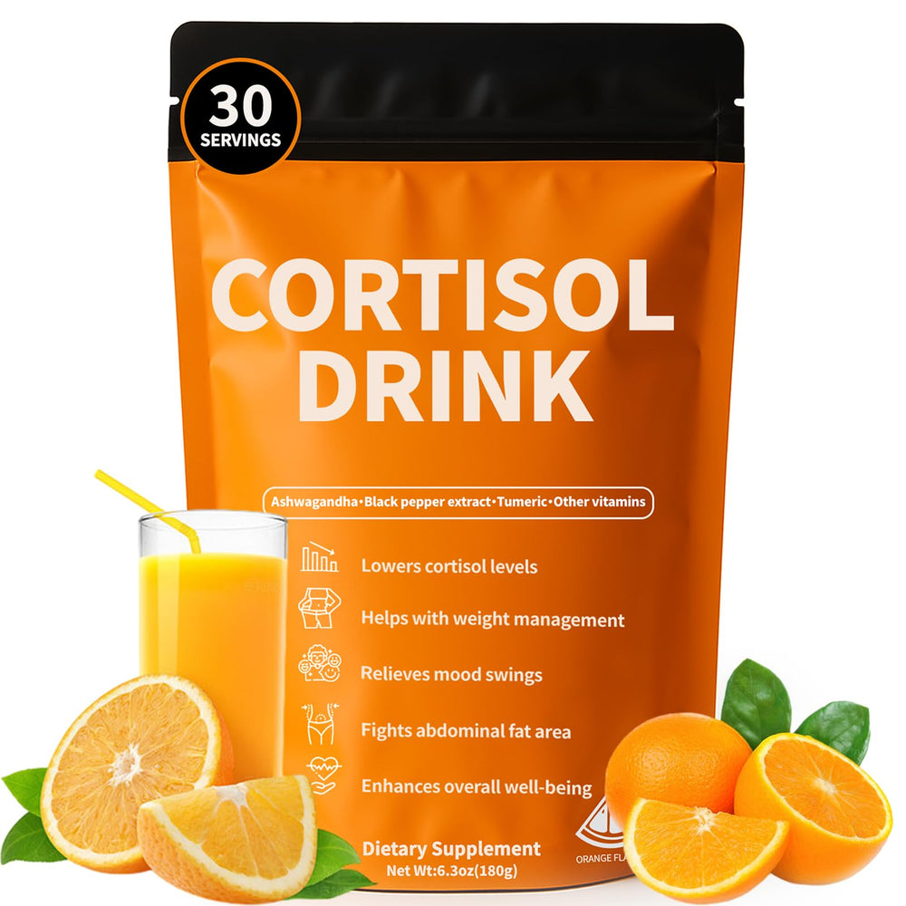 Front view of Cortisol Drink Powder packaging