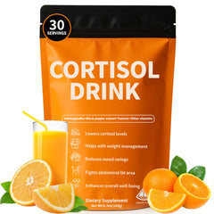 Front view of Cortisol Drink Powder packaging