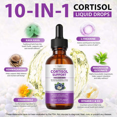 Close-up of cortisol drops bottle