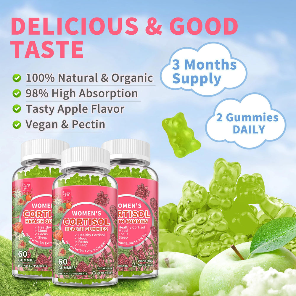 Apple flavor Cortisol Gummies packaging and display