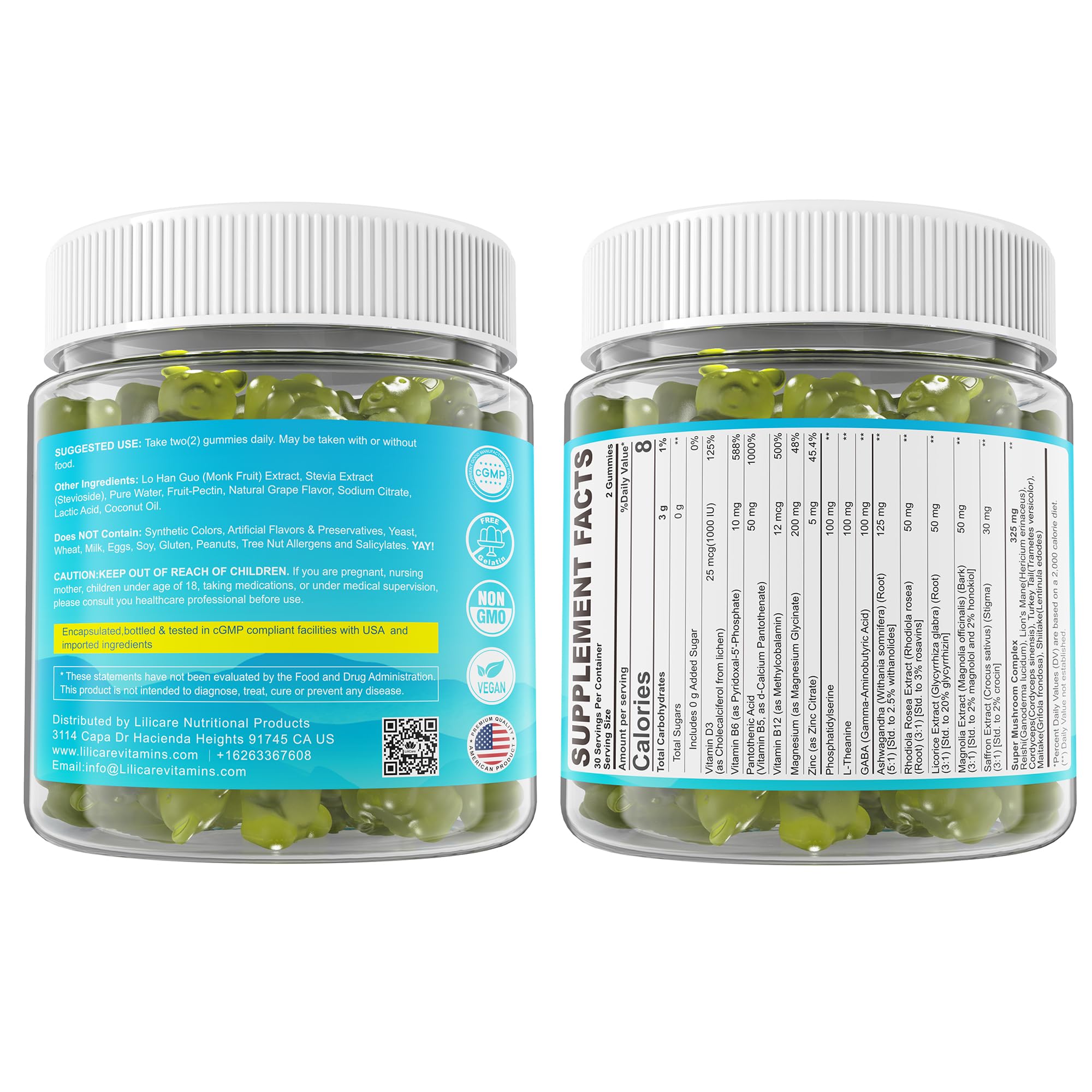 Third-party tested, cGMP-certified cortisol gummies for detox and sleep support