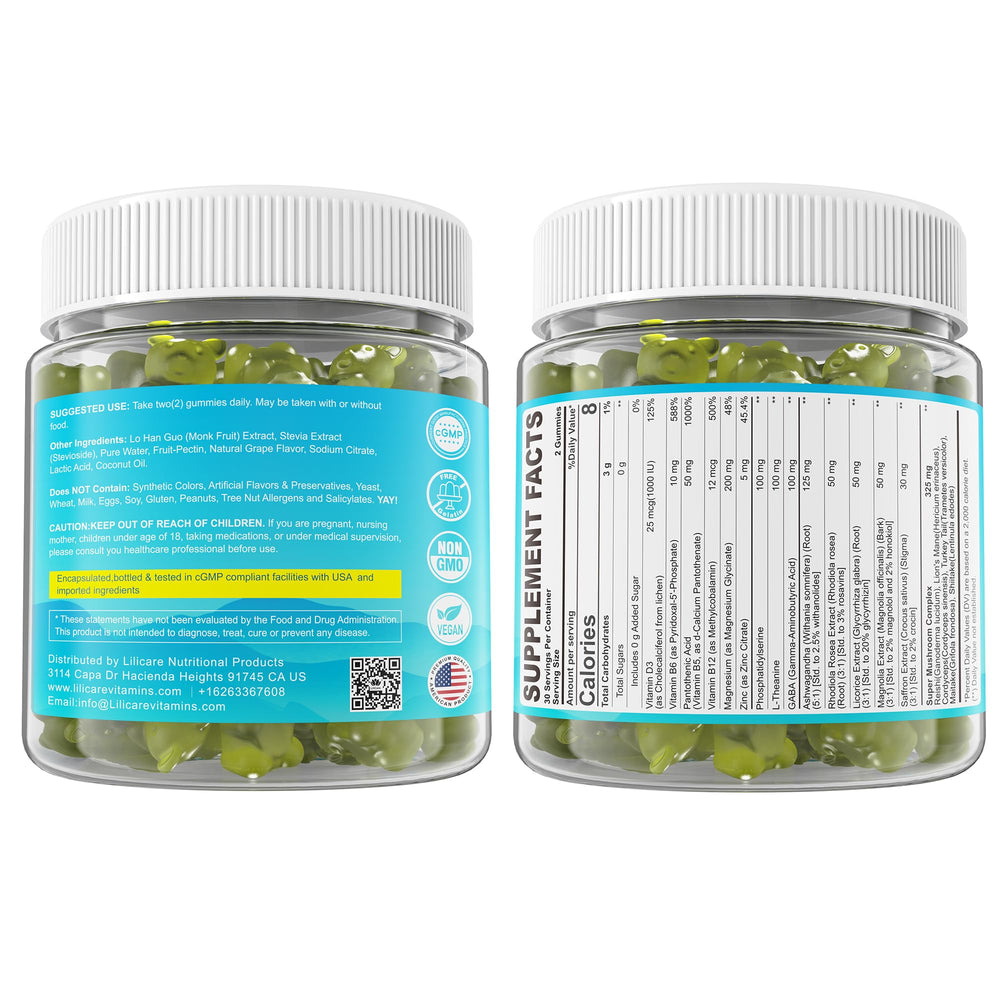 Third-party tested, cGMP-certified cortisol gummies for detox and sleep support