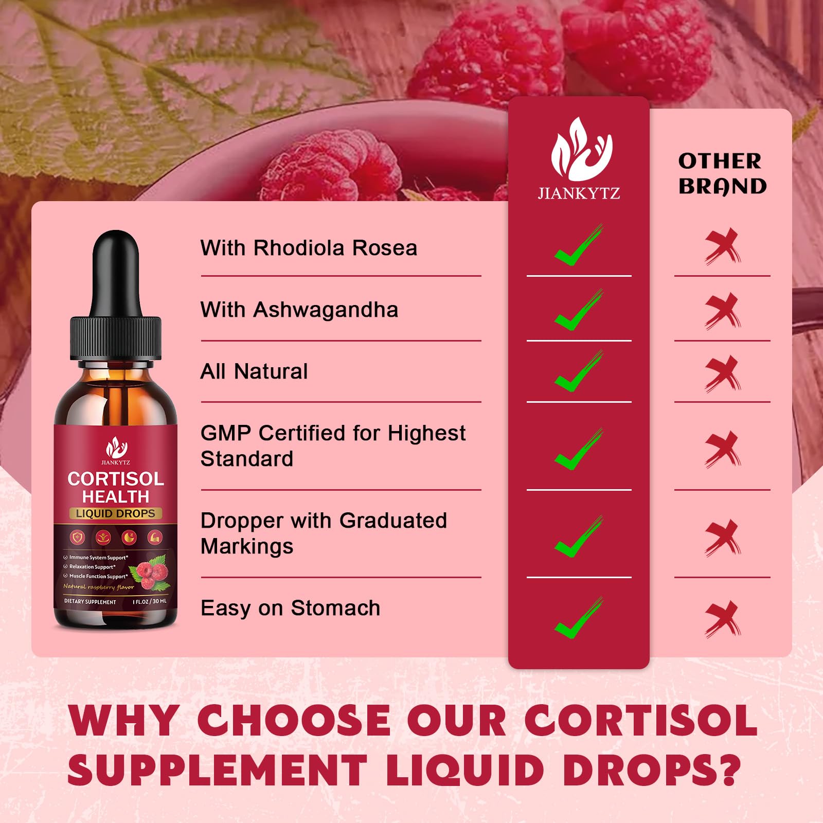 Ingredients list for Cortisol Liquid Drops for Women 1 oz