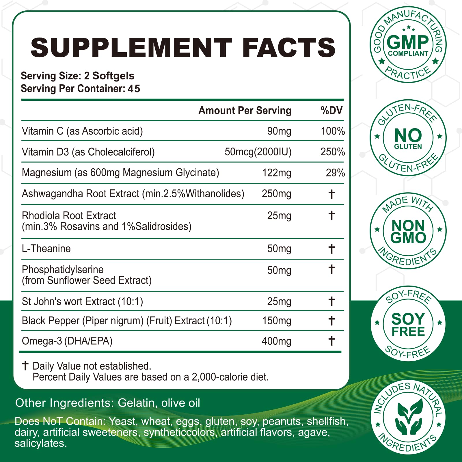 Cortisol Manager 10-in-1 Softgels with 90 count packaging