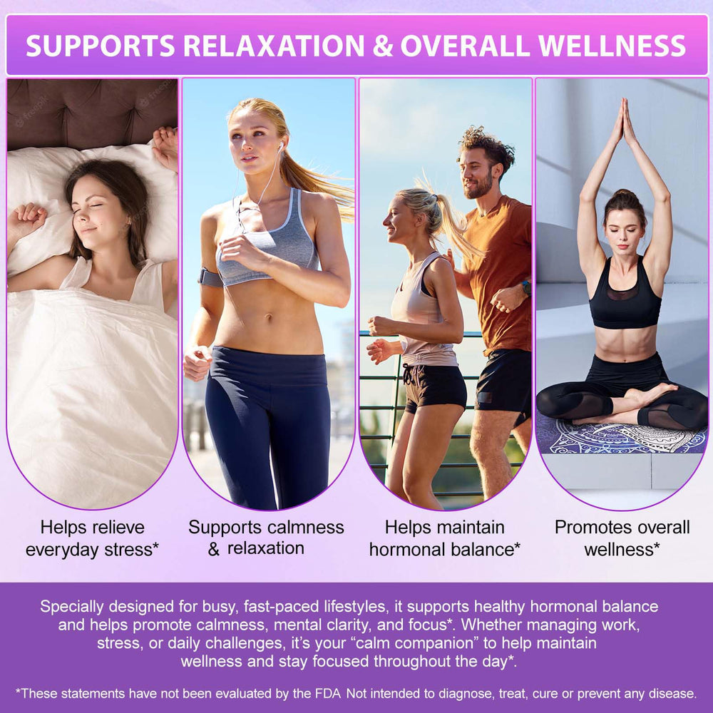 Magnesium, Ashwagandha, L-Theanine ingredients illustration