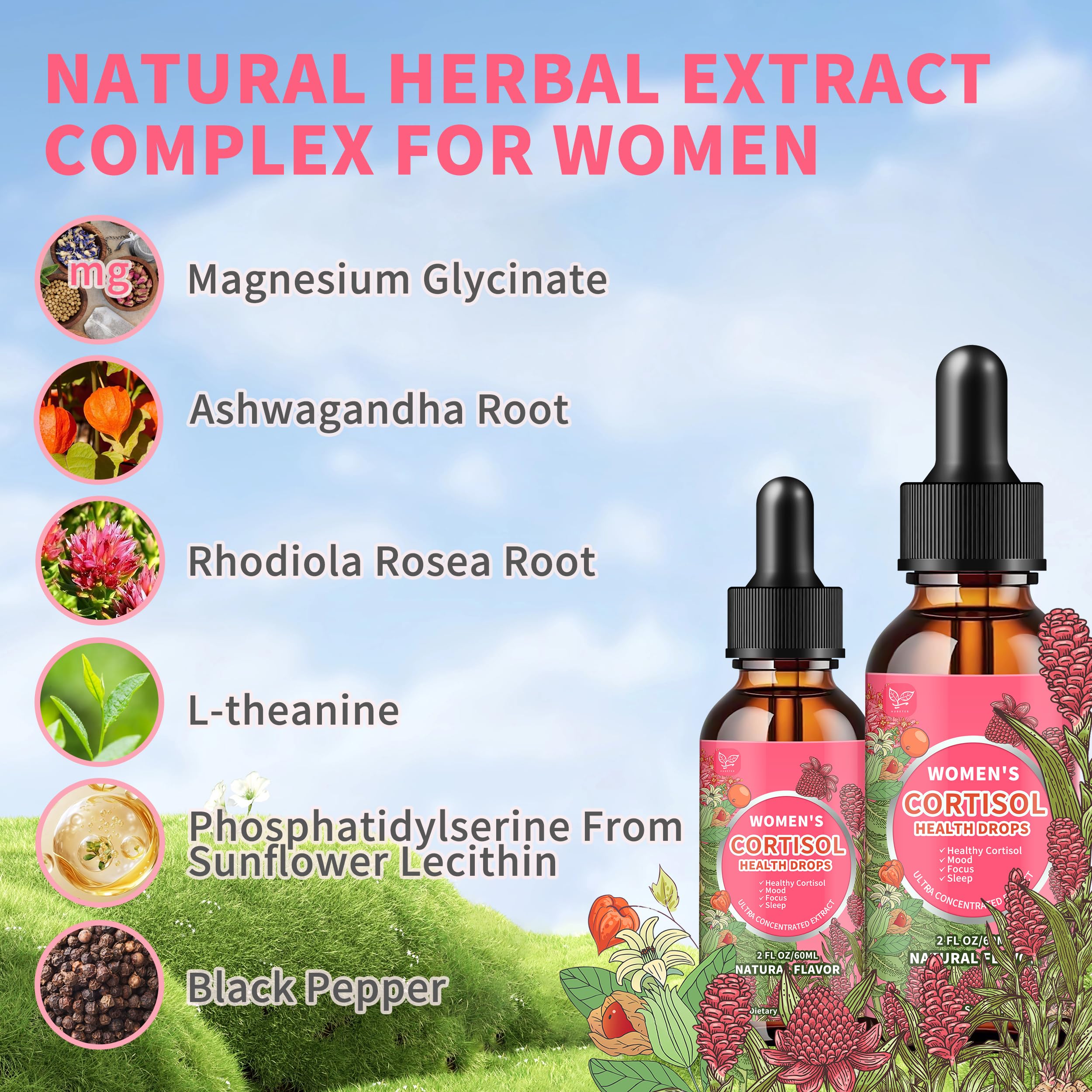 Herbal supplement ingredients displayed