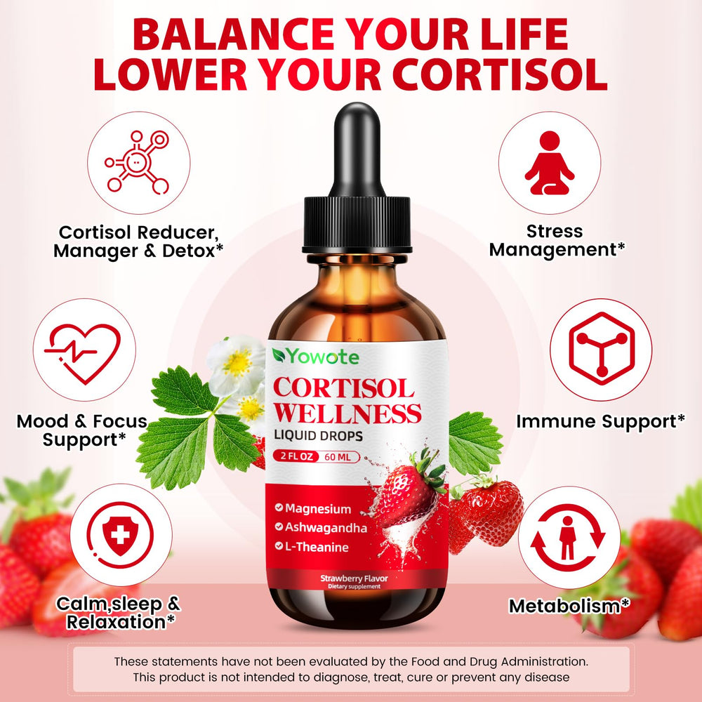 Two-pack strawberry cortisol support drops
