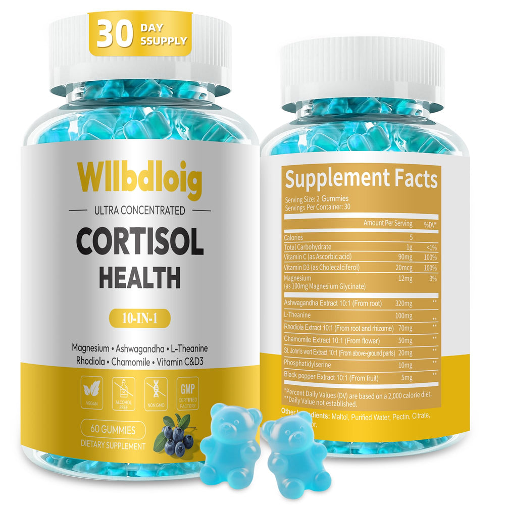 Bottle of Cortisol Gummies for Women with 60 vegan gummies