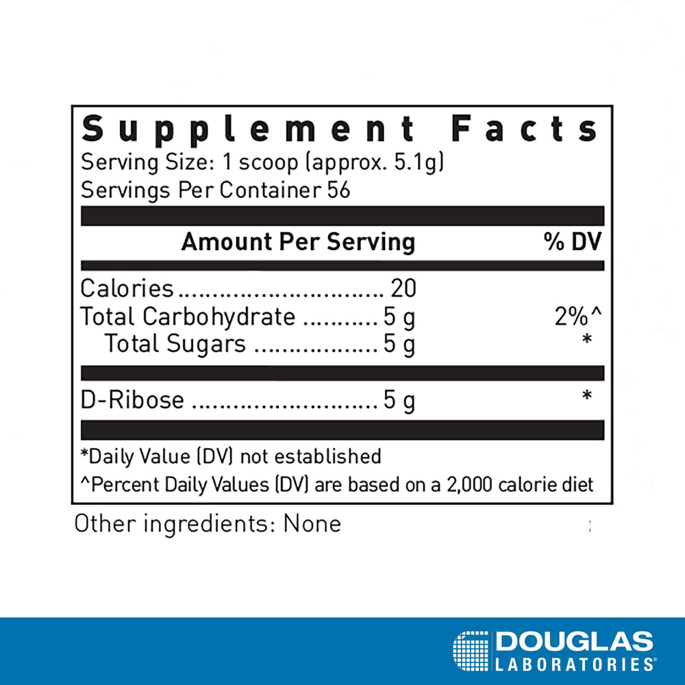 Corvalen D-ribose powder packaging label