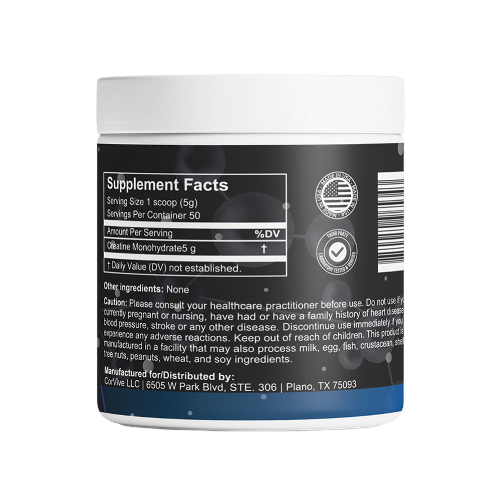 CorVive Creatine Monohydrate being poured into a shaker for easy mixing.