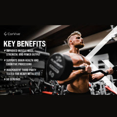 CorVive Creatine Monohydrate being poured into a shaker for easy mixing.