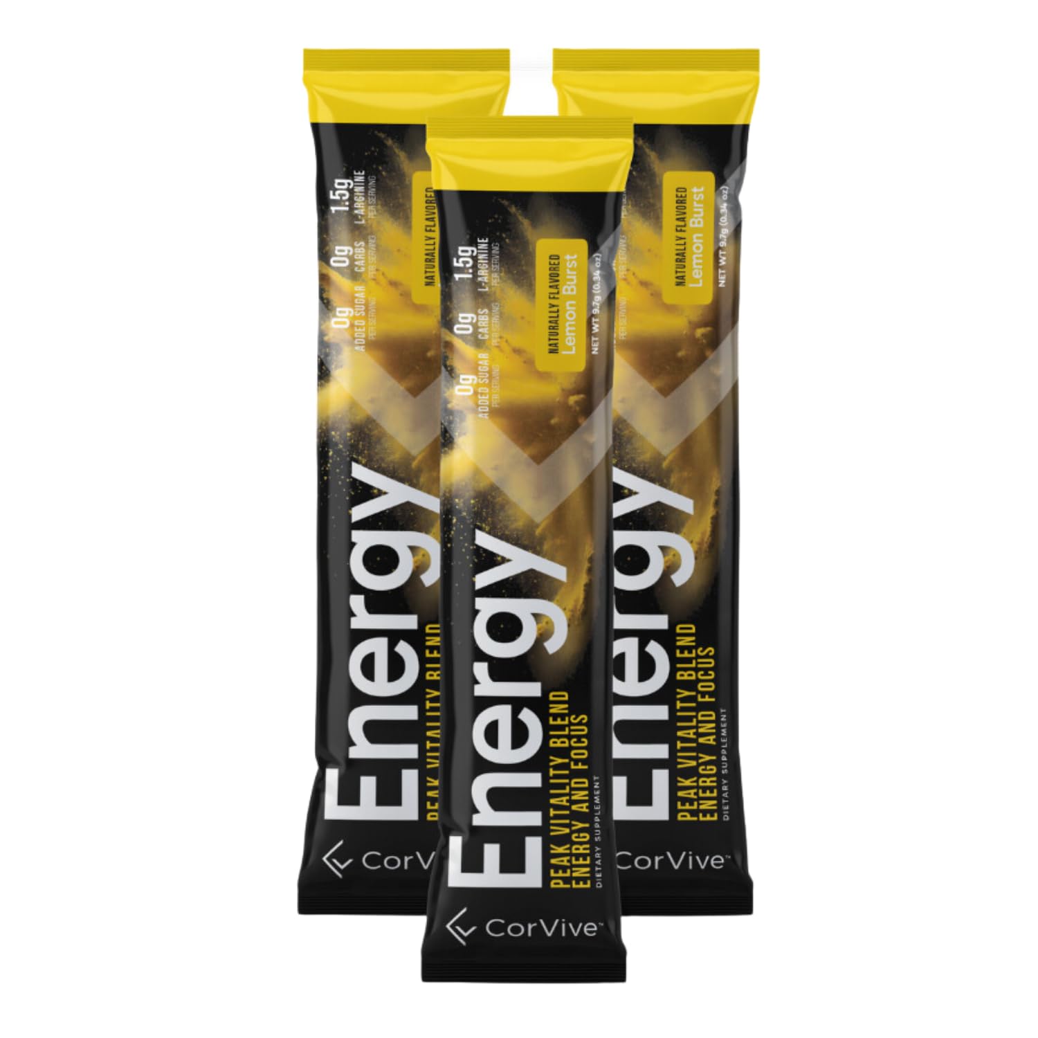CorVive Energy Carnosyn closeup emphasizes high-quality beta-alanine blend for performance support.