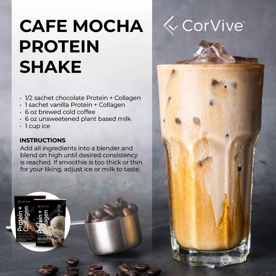 CorVive nutrition facts label highlights 23 g total protein per serving for balanced intake.